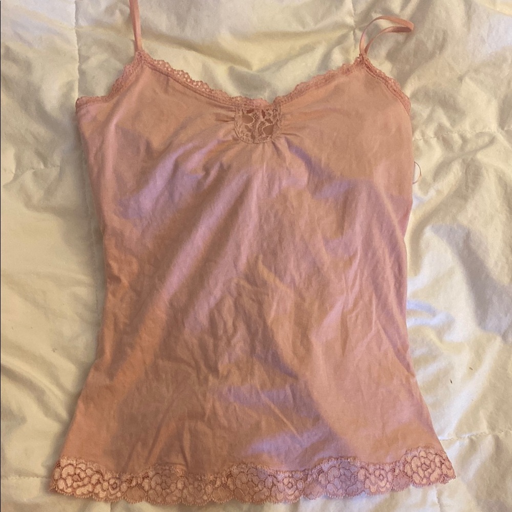 Express Pink Embellished Sleeveless Camisole